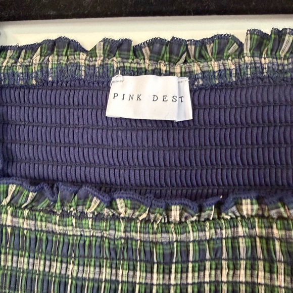 Pink Desert Green Plaid Maxi Dress - NWOT - Picture 2 of 3